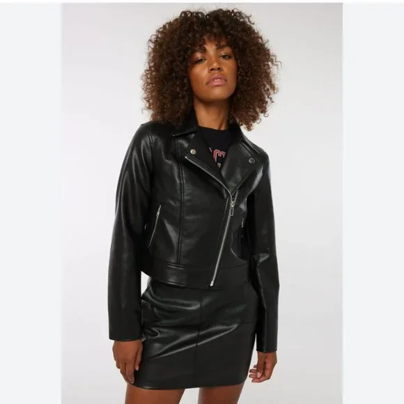 Ardene Jackets Coats Ardene Short Faux Leather Biker Jacket